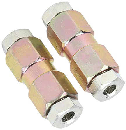 Brake Pipe Fittings, 2pcs Brake Pipe Connectors 10mm/0.39in Inline Male and Female Nut Brake Pipe Tube Connector for 3/16in Oil Pipe Brake Line Unions Car Accessory