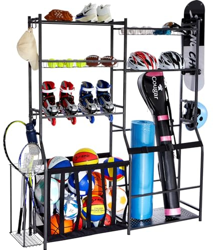 VEVOR Unisex - Adult Golf Bag Storage Fits Golf Garage Organiser, Black, 1575 x 330 x 1677 mm