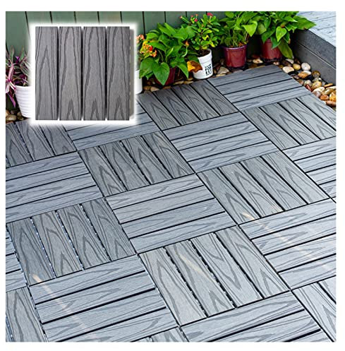 Piastrelle impermeabili ad incastro per balcone, patio, cortile, tappetino da bagno in legno di plastica, per tutte le stagioni, piastrelle per pavimenti in bagno