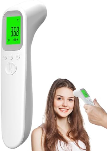 Misuratore Di Temperatura Senza Contatto - Termometri Senza Contatto, Termometro Medico Multiuso | Termografo Digitale Elettronico Portatile Sulla Fronte Per Giovani, Bambini, Adulti, Anziani, (1,77x1