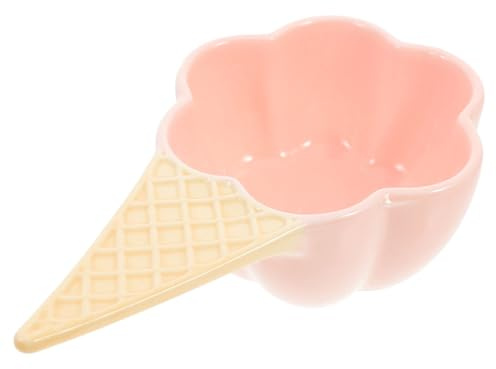 Warmhm Coppa Gelato Ciotola Di Antipasto Ciotole Per Salse A Forma Di Ciotola Divertente Ghiaccio Porcellana Piatto Da Dessert Coppa Di Gelato Riutilizzabile Ciotole Bianche Ceramica Rosa