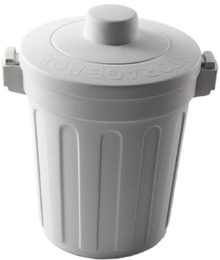MUELODSIC Papelera de Escritorio con Tapa Abatible Mini Cubo de Basura de Plástico PP Gris Claro 10X15 CM Adecuado para Hogar Oficina y Organización de Espacios Pequeños