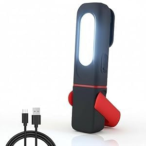 350LM Lampada da Lavoro LED Magnetica Ricaricabile COB con Rotazione a 360 Gradi 3 Modalità per Garage/Campeggio/Emergenza