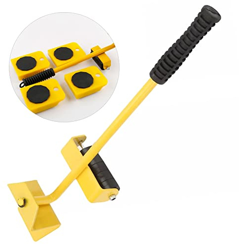 Generic Utensili con Rulli per lo Spostamento di Mobili, capacità di Carico di 200 Kg, Utensili per lo Spostamento di Mobili per Oggetti Pesanti, Frigoriferi, Lavatrici, Armadi, Giallo