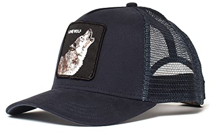 Goorin Bros., Animal Farm, Cappello Trucker da Uomo, con Chiusura a Scatto sul Retro, Blu Navy, Modello Navy Wolf, Taglia Unica, Taglia Unica