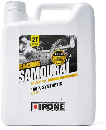 IPONE - Olio Motore per Moto 2 Tempi Samurai Racing - 100% Sintetico con esteri - Massime Prestazioni - Tanica da 4 Litri