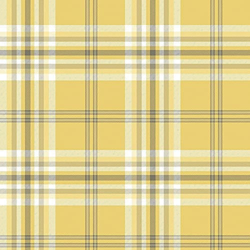 Catherine Lansfield Kelso Check Wall Paper Ochre