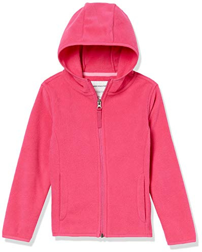 Amazon Essentials Chaqueta de Forro Polar Ligera con Capucha y Cremallera Completa Niña, Rosa Oscuro, 9 años
