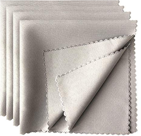 Aisszhao Napkins Cloth-Table Napkin Dinner Cloth Napkins Dinner Napkins Durable Hotel Quality Table Cloth,Christmas Dining Decoration for Home,Wedding,Hotel,Banquet Parties,Xmas Events (silver gray)