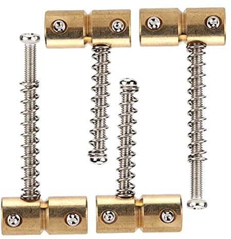 Eujgoov 4Pcs Bass Saiten Sattel Messing Bridge Set Kit Ersatzteil für E-Bass Gold