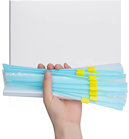 SUSNUAN 20 PCS Slider Ziplock Bags, Reusable Plastic Food Storage Bags with Zipper Closure, Clear, Medium Size, Freezer Safe, Leakproof, Ideal for Storing Leftovers, Snacks, or Freezing Foods