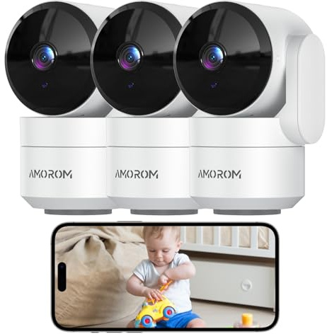 AMOROM Pet Camera 360° Home Security Cameras (3 Pack)