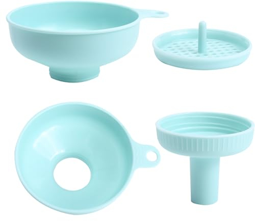 CORJEEJOR Imbuto a bocca larga, 3 in 1 imbuto da cucina in plastica imbuto set riempire bottiglie con maniglia per il trasferimento di olio/fagioli/marmellata