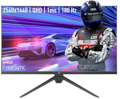 YEYIAN Monitor Plano Gaming Avance 2K 27 QHD | 2560x1440 | Panel IPS | View 178° | 3000:1 | 180 Hz | 16:9 | 16.7 Millones Colores | Respuesta 1 ms | VESA | DisplayPort/HDMI