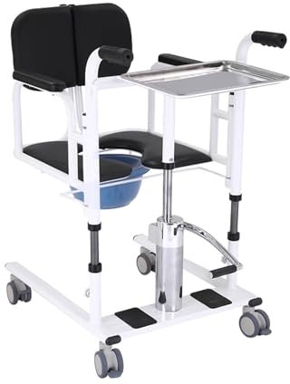 Sillas de Ruedas para Adultos Tubo de Acero, Elevador WC Adulto Elevación Hidráulica, Silla de Movilidad para Pacientes, Silla de Baño para Ancianos Discapacitados