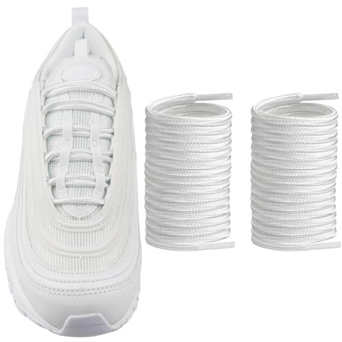 Endoto 4mm Rund Schnürsenkel für Nike Air Max 97/95/720 Running Schuhe, Ersatz Schuhbänder Shoelaces Laces (Weiß, 63 Zoll)