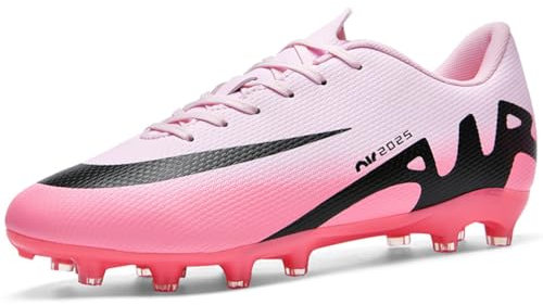 WOWEI Fußballschuhe Herren Spike Microfaser Cleats Professionelle Kunstrasen Fussballschuhe Kinder Jungen Outdoor Athletics Trainingsschuhe Sportschuhe (Rosa-2, 38EU)