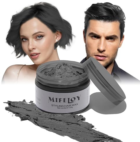 Svart hårnyans tillfällig hårfärg 100 ml, omedelbar hårkräm Mud naturlig frisyr pomade, kvinnor män styling hårone vax, hårvax för halloween party cosplay