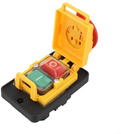 URPIZY KJD18 Interrupteur à bouton-poussoir électromagnétique 7 broches 400 V 50 Hz pour outils industriels