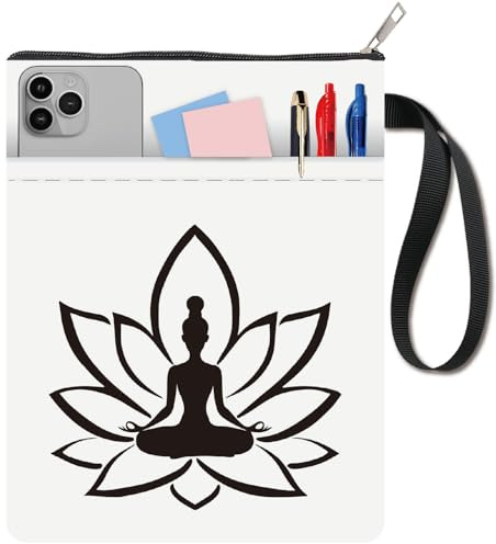 craspire 11x8.6 Zoll Buchhülle Yoga Bodybuilding Schutz Buchumschläge Taschenbücher Waschbarer Stoff Stofftasche Griff Mit Reißverschluss Zusätzliche Vordertasche Für Buchliebhaber Leser