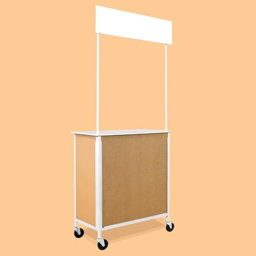 Bärbar Mässa Pop Up Podium Bord, Fällbara Reklam Räknare Bord Retail Bar Bord Utställning Reklam Display Banner Stand, Supermarket Tasting Table Reception Händelse skrivbord med förvaringspåse