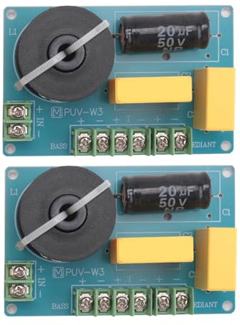 Tumintu Lot de 2 filtres Hi-Fi audio à 3 voies 200 W pour haut-parleur stéréo