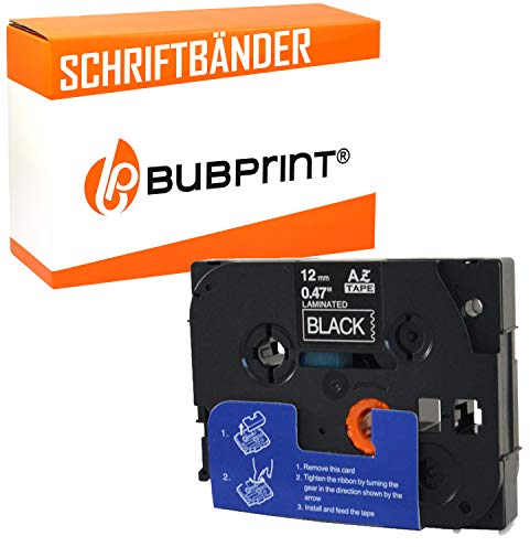 Bubprint TZE-335 kompatibel als Ersatz für Brother P-touch Bänder 12mm TZE335 TZE 335 für P-Touch 1280 2430PC 2730VP 3600 9500PC 9700PC D400VP D600VP H100LB H105 P750W Weiß auf Schwarz