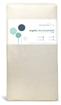 Naturepedic Organic 2-Stage Baby Crib Mattress - Lightweight Infant & Toddler Bed - Ultra Breathable Waterproof Pad - Standard Size