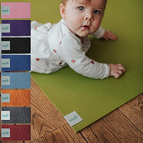 Sanosoft® Krabbelmatte Made in Germany, Öko-Tex Anti-Rutsch Krabbelunterlage - 160cm X 160cm Grün