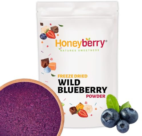 Polvere di Mirtilli Selvatici Liofilizzati 250g - Frutta Liofilizzata in Polvere - Polvere di Mirtillo Nero Liofilizzato per Dolci, Frullati e Yogurt - Mirtillo Disidratato in Polvere Senza Additivi