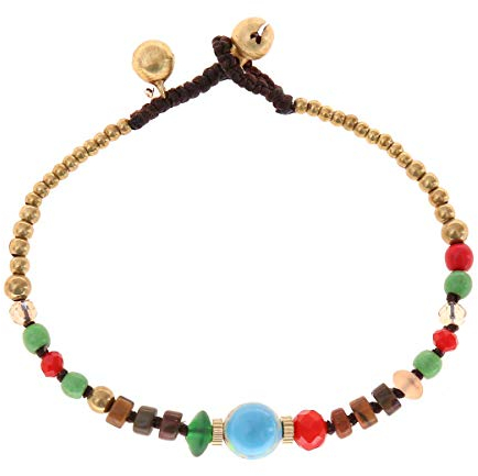 Made by Nami Surfer Armband mit Perlen Damen & Mädchen - Handmade Festival & Strand Accessoires - Buntes Goa Hippie Armband - Orientalisches Design - Freundschaftsarmbänder (Nature)