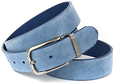 Anthoni Crown Herren Ledergürtel Gürtel, hellblau, 110