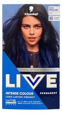 Schwarzkopf LIVE Urban Metallics, Blue Mercury U67 Permanent Hair Dye Pack of 2