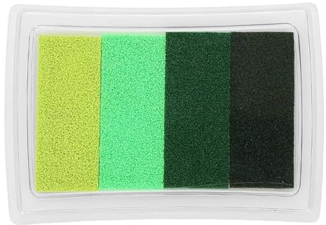 PATIKIL 3x2.2 Craft Ink Pad for Rubber Stamp, Washable Stamp Pad Card Making Stamping Scrapbook Fingerprint Footprint Handprint, Green