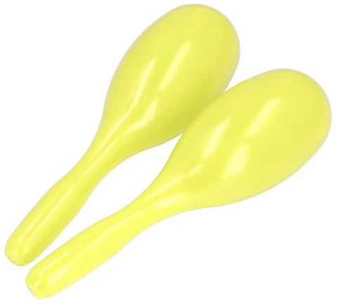 Tnfeeon Music Maracas, Classic Sound Music Maracas, Shake to Play, Robust and Durable ABS Sand Rattle for Live Performances, Recording Studios, Carnival Parties (Yellow)