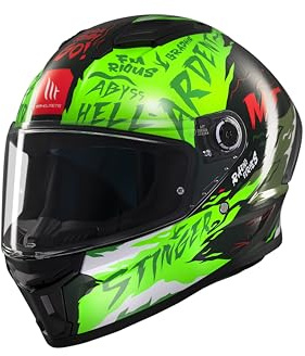 MT Helmets Stinger 2 – Casco Moto Integral Deportivo con Pantalla Antivaho Compatible con Pinlock, Visor Solar Full Vision, Interior Lavable y Calota HIRP | Homologado ECE 22.06 & DOT