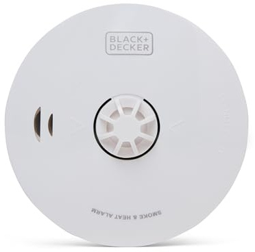 BLACK+DECKER Multi-Sensor Smoke And Heat Alarm. Battery Powered With 10 Year Battery Included. Easy To Install Smoke Detector Fire Alarm. Smoke Alarms for Home.