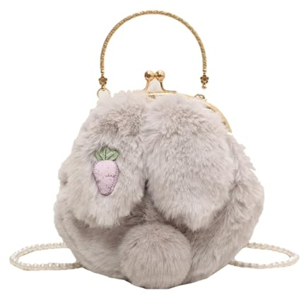 Bolso con conejito - Bonito diseño de animal de peluche, estructura de