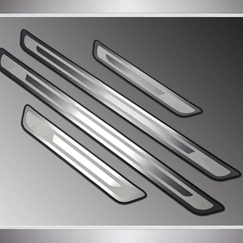 Tiras Umbrales De Puertas Coche para VW Jetta Vi 2011-2018, 4 Piezas Acero Inoxidable Estribos Protector, Antisuciedad Desgaste Decoración Accesorios,Matte Silver