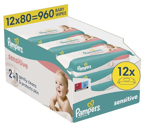 Pampers Sensitive Baby-Feuchttücher, 12x80 (960 Stück)
