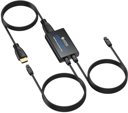 eSynic 192KHZ Professional eARC Audio Extractor with 2 Optical Output