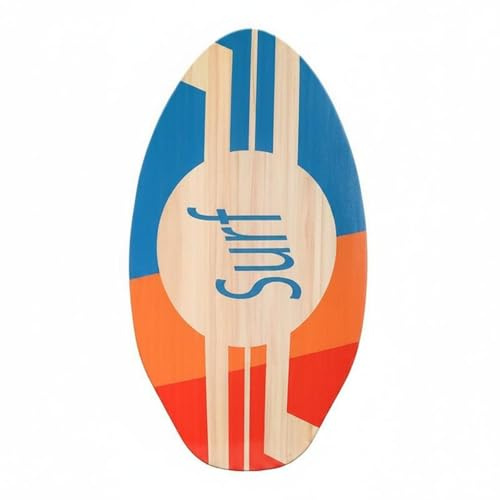 LeeQinersw Skimboard para Niños Tabla Tabla de Arena Tabla Acuática para Principiantes Hecha en Madera de Álamo Adecuada para Entrenamiento y Activos en la, 35 Inch, Sport Geometry