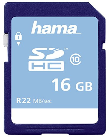 Hama Speicherkarte SDHC 16GB (SD-2.0 Standard, Class 10, High Speed, Datensicherheit Dank mechanischem Schreibschutz, Beschriftungsfeld)