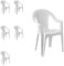 FineHome 6er Set Gartenstuhl Stapelstuhl Bistrostuhl Gartensessel stapelbar Balkonmöbel Gartenmöbel Weiß Kunststoff Rattan-Optik