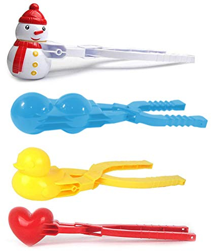 Jauarta Winter Schneeball Maker, 4 Stück Sandball Schneeball Clip, Winter Schneeball Form Spielzeug, Schneeballzange Schneeballformer, Outdoor Spielzeug für Kinder zum Spielen im Schnee