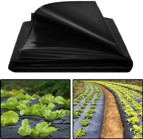 Bache Bassin, 2 x 6 m Bache Noire Agricole, Bache Bassin Exterieur, Réutilisable Bache Noire, Bache pour Bassin Idéal pour la Maison le Jardin le Bâtiment la Serre ou Dautres Occasions