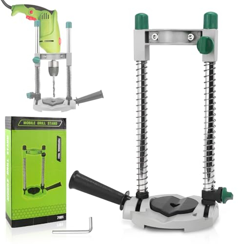 Soporte de taladro de ángulo ajustable, 0 ~ 45 °, taladro de soporte de metal alzmetall con mango adicional, marco de perforación móvil para taladros rectos y inclinados