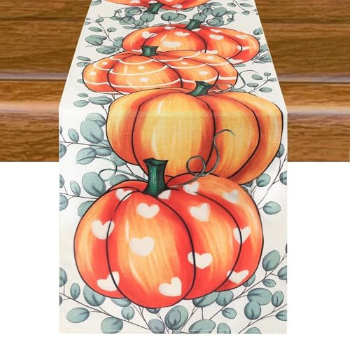 Aitsite Runner Da Tavola Autunnale, Autunno Decorazioni, Zucca Autumn Decor, Decorazione Runner Autunnale, Decorazione Per Esterni, Decorazioni Autunnali casa 40 X 180cm (Yellow Pumpkin)