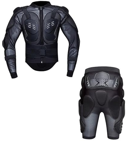 Giacca protettiva integrale in armatura per motociclista, adulti, per sport da strada, motocross, ATV, MTB, con protezione per petto e schiena