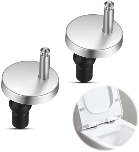WC Sitz Befestigung, 2 Stück WC Sitz Ersatzteile, WC Sitz Befestigung von Oben, Toilettensitz Befestigung, Edelstahl WC Deckel Befestigung, WC Scharniere Absenkautomatik für Toilettenreparaturen
